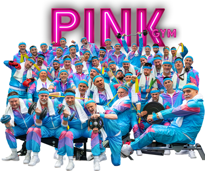 Gruppenfoto von Homophon in den Brautjungfernkleidern